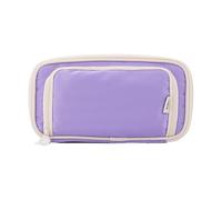 ZEPFJHE Estuche para lápices de gran capacidad, doble capa, organizador de marcadores, bolsa de almacenamiento de cosméticos de viaje, bolsa de almacenamiento portátil para maquillaje, Macaron morado