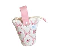 ZEPFJHE Estuche para lápices de pie, estuche para lápices, bolsa estética, organizador de escritorio para estudiantes, bonitos lazos de pie, bolsa estética, a