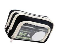 ZEPFJHE Estuche para lápices de varias capas de alta capacidad, organizador de marcadores, bolsas de suministros de arte, bolsa de cosméticos de viaje, estuche de almacenamiento profesional de