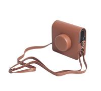 ZEPFJHE Funda de piel sintética suave para cámara de película ancha con correas para el hombro, Brown, Juego de equipaje