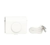 ZEPFJHE Funda para cámara de poliuretano ligera y bolsa de hombro para cámara con correa ajustable y soporte de piel, White, Juego de equipaje