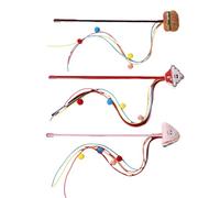 ZEPFJHE Gatos Play Stick Teaser Borlas Burger para gatitos Varita Larga Divertido Ejercicio y Entretenimiento Juguete Interactivo Gatos