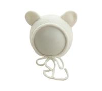 ZEPFJHE Gorro de punto de ganchillo hecho a mano con orejas de bebé, accesorios de fotografía para recién nacidos, gorro para fotos de bebés, M235, M