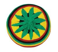 ZEPFJHE Gorro jamaicano unisex de punto arcoíris de fácil cuidado, gorro redondo para ocasiones casuales y formales, arcoíris, C, Talla única