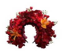 ZEPFJHE Guirnalda de novia, coronas florales, diadema de flores para boda, corona de playa, diadema para el pelo, accesorio para el cabello para mujer, accesorios para la cabeza
