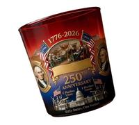 ZEPFJHE Historic Americans - Copa de vino para coleccionistas y entusiastas de la historia, vaso irlandés de base gruesa para 250 años