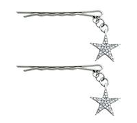 ZEPFJHE Horquilla con colgante de estrella para niña, horquilla de aleación para el pelo, clip dulce de cinco puntas con estrella de cinco puntas para estudiantes