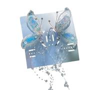 ZEPFJHE Horquilla para el pelo de hada con orejas de cristal, con flecos, con flecos, para novia, novia, boda, elegante horquilla de mariposa