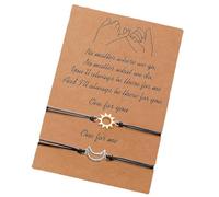 ZEPFJHE Juego de 2 sofisticadas pulseras de luna y sol para parejas, hechas de materiales de primera calidad que ofrecen comodidad y estilos de uso diario, talla única, como se describe