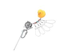 ZEPFJHE Juego de aparejos de pesca con hebilla de pescado, accesorio de pesca, cadena de acero inoxidable con carrete de agarre vivo, señuelos de peces, cinturón de pesca