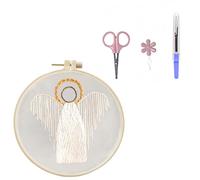 ZEPFJHE Juego de aros de bordado religioso con aguja de hilo de aro y guía para principiantes, hecho a mano