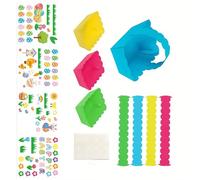 ZEPFJHE Juego de cestas de Pascua con divertidas calcomanías y cesta de 8 piezas para actividades creativas de vacaciones, festivales, decoración de fiesta de Pascua