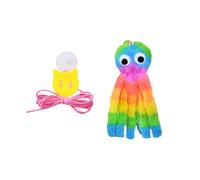 ZEPFJHE Juguete interactivo colgante para gatito con sonido chirriante y felpa vibrante para un juguete seguro y chirriante montado en la pared