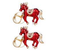 ZEPFJHE Llavero con colgante de caballo de diamantes de imitación, accesorio para parejas y propietarios de automóviles, llavero elegante, rosso, Talla única