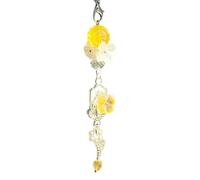ZEPFJHE Llavero hecho a mano con diseño de campanas florales con cuentas para mujeres y niñas, elegante accesorio para teléfono, Acrílico