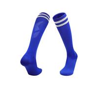 ZEPFJHE Medias de equipo de fútbol de doble rayas, tela de poliéster ventilada, contra cadena deslizante, durabilidad reforzada, ropa deportiva, medias largas de fútbol con dos barras