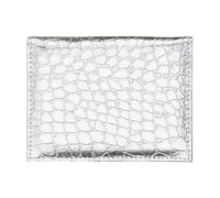 ZEPFJHE Moderna cartera de piel sintética para tarjetas, ligera, tamaño de bolsillo, con capacidad para almacenamiento práctico para entusiastas de la moda, Silver, Mass Beauty