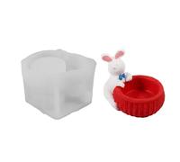 ZEPFJHE Moldes de silicona para cesta de liebre de Pascua para soporte hecho a mano, decoración de festivales de jabón y moldes de fundición de resina