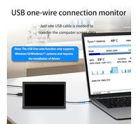 ZEPFJHE Monitor USB con marco de aluminio, pantalla USB de 5 pulgadas/7 pulgadas para personalización de carcasa de PC, pantalla de host de control industrial
