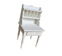 ZEPFJHE Mueble de tocador en miniatura para exhibición de casa de muñecas | Exquisita decoración de modelo para el hogar con tallas elegantes, mesa pequeña para exhibición de casa de muñecas y