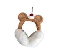 ZEPFJHE Orejeras de oso para mujeres y niñas, forro polar suave, fundas ajustables de invierno para uso al aire libre, orejeras para niños, marrón oscuro, Talla única