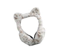 ZEPFJHE Orejeras térmicas cómodas y ligeras para invierno, accesorios de invierno para exteriores, con temática de leopardos, blanco, Talla única