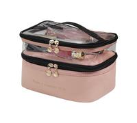 ZEPFJHE Organizador de cosméticos de viaje impermeable práctico bolsa de maquillaje con dos organizadores de almacenamiento para entusiastas de la belleza