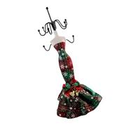 ZEPFJHE Organizador de joyas con marco de hierro para aretes, collares, almacenamiento de estilos retro, soporte de exhibición de escritorio, organizador de joyería de mesa de poliéster