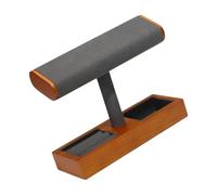 ZEPFJHE Organizador de joyas de madera maciza en T, organizador de joyas de madera para pulseras y bandas para el pelo, estante de almacenamiento