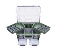 ZEPFJHE Organizadores Divisores Extraíbles De Doble Capa Caja Aparejos Señuelos Pesca Almacenamiento Gancho Contenedor Múltiples Compartimentos Aparejos Pesca Multifuncional con