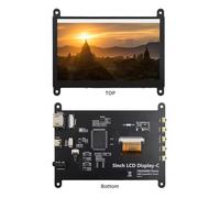ZEPFJHE Pantalla LCD táctil capacitiva de 5 pulgadas de 1024 x 600 pulgadas, panel de monitor de pantalla táctil para consola de juegos 5 3B+ 4B Developmen Board