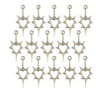 ZEPFJHE Paquete de 15 dijes de corazón con diseño de espinas de filigrana en plata antigua para manualidades y decoración, uso diario, joyería romántica, talla única, como se describe, como se