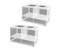 ZEPFJHE Paquete de 2 cajas de cría transpirables para acuarios con ventosa para aislamiento de peces y contenedores de cría de peces seguros para bebés