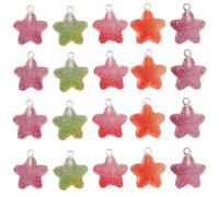 ZEPFJHE Paquete de 20 colgantes de resina colorida con diseño de oso y corazón para crear joyas únicas y accesorios, colgantes de corazón de oso degradado