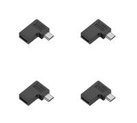 ZEPFJHE Paquete de 4 adaptadores USB C en ángulo a 2 A, carga rápida, velocidad de 480 Mbps, ahorro de espacio, textura de metal ABS C a adaptador