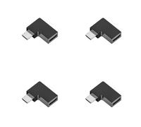 ZEPFJHE Paquete de 4 adaptadores USB C en ángulo a 2 A, carga rápida, velocidad de 480 Mbps, ahorro de espacio, textura de metal ABS C a adaptador