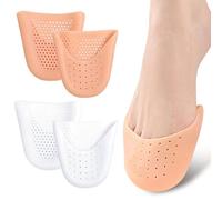 ZEPFJHE Par de almohadillas de gel de silicona para los dedos del pie, almohadillas protectoras suaves para zapatos de ballet con agujero transpirable, color blanco/piel punta, puntera alta, color