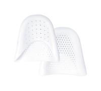 ZEPFJHE Par de almohadillas de gel de silicona para los dedos del pie, almohadillas protectoras suaves para zapatos de ballet con agujero transpirable, color blanco/piel punta, puntera alta, White