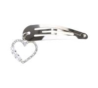 ZEPFJHE Pasador de pelo de metal plateado con diamantes de imitación y lazo para el pelo, pasador para el pelo con lazo negro