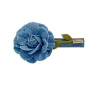 ZEPFJHE Pinza para el pelo de mezclilla para mujer, diseño de flores, color azul, para mujer, accesorio para el pelo fino, decoración para niñas y adolescentes