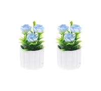 ZEPFJHE Planta artificial en miniatura en maceta para decoración de casa de muñecas, accesorios de exhibición de escena de plantas realistas en maceta en miniatura
