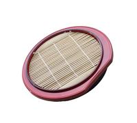 ZEPFJHE Plato multiusos de fideos Soba, plato de sashimi con tapete de bambú, platos de comida, aperitivos, platos para servir, fácil de limpiar, plato de fideos fríos con alfombrilla de drenaje