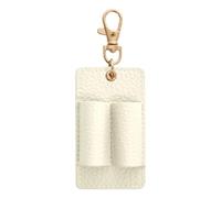 ZEPFJHE Portalápices de cuero con doble ranura, organizador de viaje, llavero para cuadernos, diarios, mochilas, clip de cuero, suministros de oficina, White