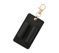 ZEPFJHE Portalápices de cuero con doble ranura, organizador de viaje, llavero para cuadernos, diarios, mochilas, clip de cuero, suministros de oficina, Black