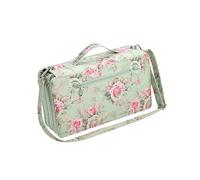 ZEPFJHE Portalápices multifuncionales de gran capacidad, bolsa de transporte con 120 ranuras, funda de transporte con correa para el hombro, estuche de poliéster, verde claro