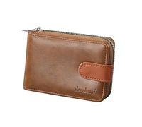 ZEPFJHE Portatarjetas de crédito portátil de piel sintética, monedero para hombre, pequeño monedero, monedero, monedero, bolsillo para monedas, café