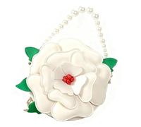 ZEPFJHE Práctico bolso de hombro con diseño floral 3D y mecanismo de cierre seguro para mujeres y niñas, White
