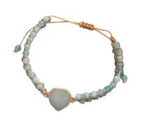 ZEPFJHE Pulsera ajustable tejida a mano con piedra de corazón de doble capa, joyería de yoga para una vida consciente, equilibrio energético, equilibrio de energía