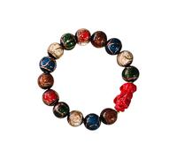 ZEPFJHE Pulsera de cuentas de cristal con símbolo de animal, cadena de mano ajustable para atraer riqueza y buenas fortunas, cuentas elegantes, 12mm, como se describe