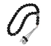 ZEPFJHE Pulsera de rosario de 33 cuentas de cristal con cuentas de oración, joyería religiosa, borlas decorativas, pulsera de recuerdo de fiesta, Como Se Describe, No es una piedra preciosa